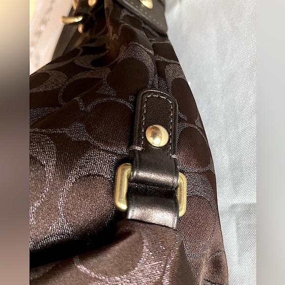 COACH Glitter Logo Brown Bag - Picture 4 of 8